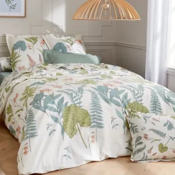 Linnea Parure de lit 140x200 cm 50x70 cm percale de coton FÉERIE Blanc sauge* Parure De Lit
