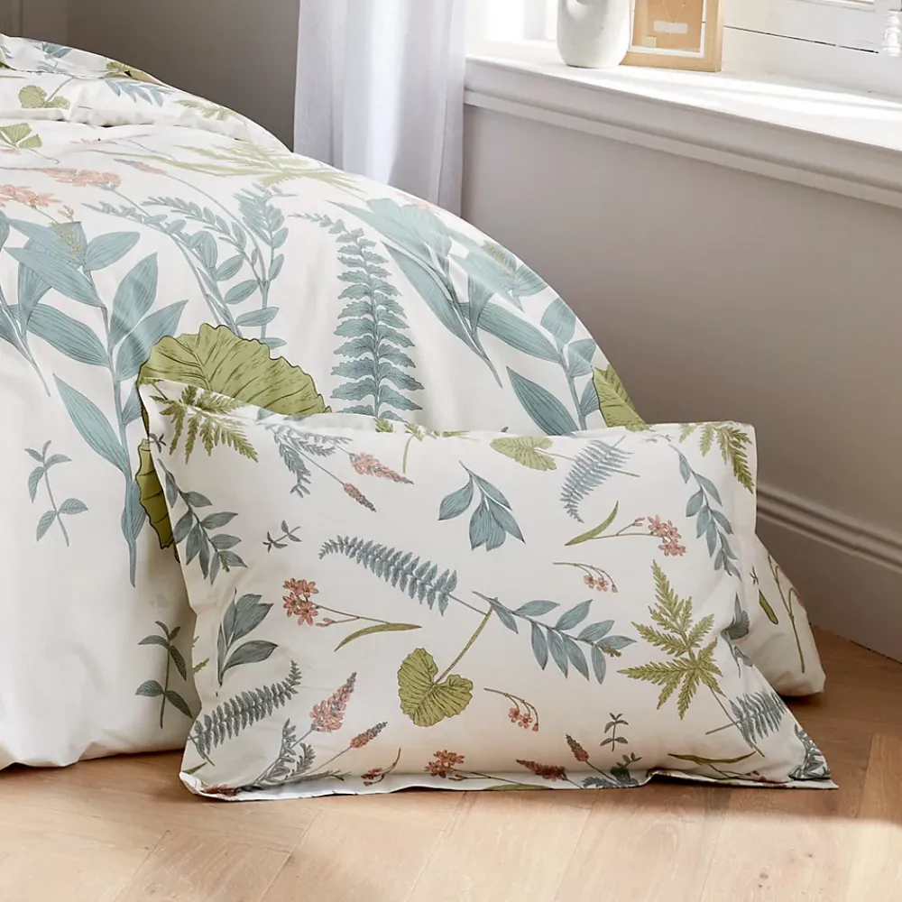 Linnea Parure de lit 140x200 cm 50x70 cm percale de coton FÉERIE Blanc sauge* Parure De Lit