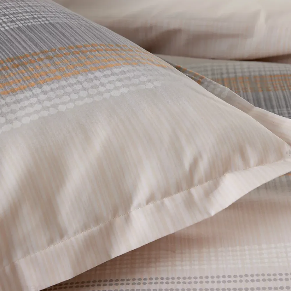 Linnea Parure de lit 240x220 cm 50x70 cm percale ESTEBAN beige 3 pièces* Parure De Lit