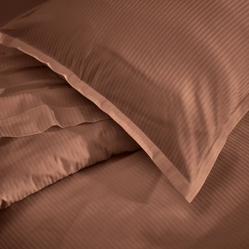 Parure de lit 240x220 satin de coton GRAND HÔTEL 3 pièces marron Sable>Linnea Best