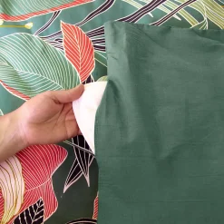 Parure de lit 240x220cm en coton GIGAJUNG vert motif tropical 3 pièces><noscript><img width=