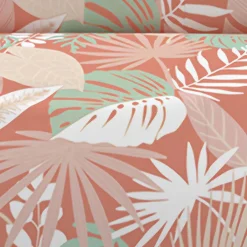 Parure housse de couette en coton 57 fils 240x220 cm TANZANIE corail, par><noscript><img width=