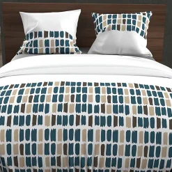Parure housse de couette en coton 57 fils 240x220 cm FABIO bleu, par>Soleil D'Ocre Hot