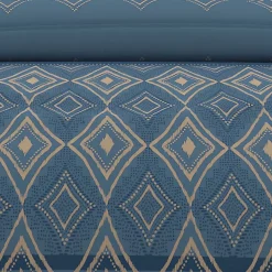 Parure housse de couette en coton 57 fils 240x220 cm ETHNO bleu, par>Soleil D'Ocre Online