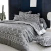 Tradilinge Parure Housse de Couette FOREVER GRIS (140x200 cm - Gris clair)* Housse De Couette