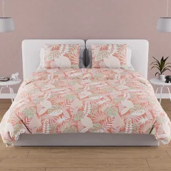 Soleil D'Ocre Parure housse de couette en coton 57 fils 260x240 cm TANZANIE corail, par* Parure De Lit