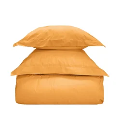Parure housse de couette 200x200 cm avec 2 taies 65x65 cm en coton Caramel STUDIO>Sensei Maison Sale
