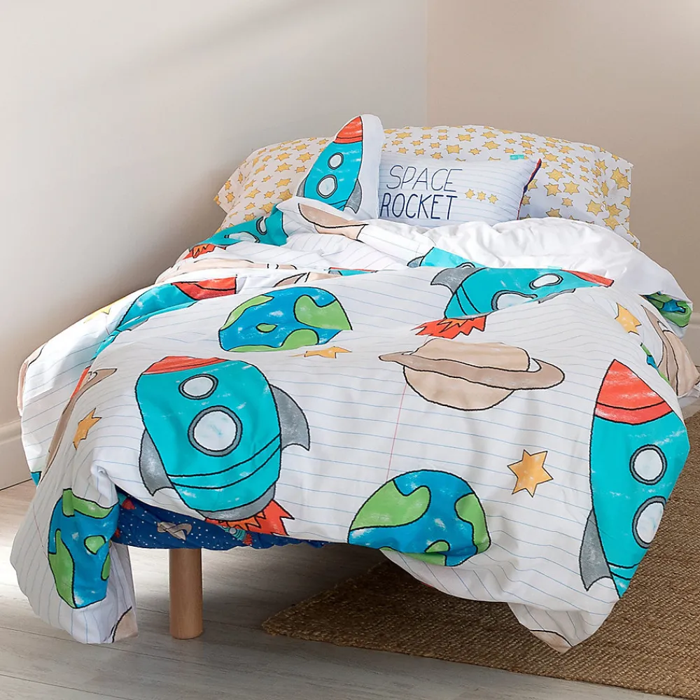 Parure housse de couette 2 pièces Space rocket 100% Coton>Happyfriday Clearance