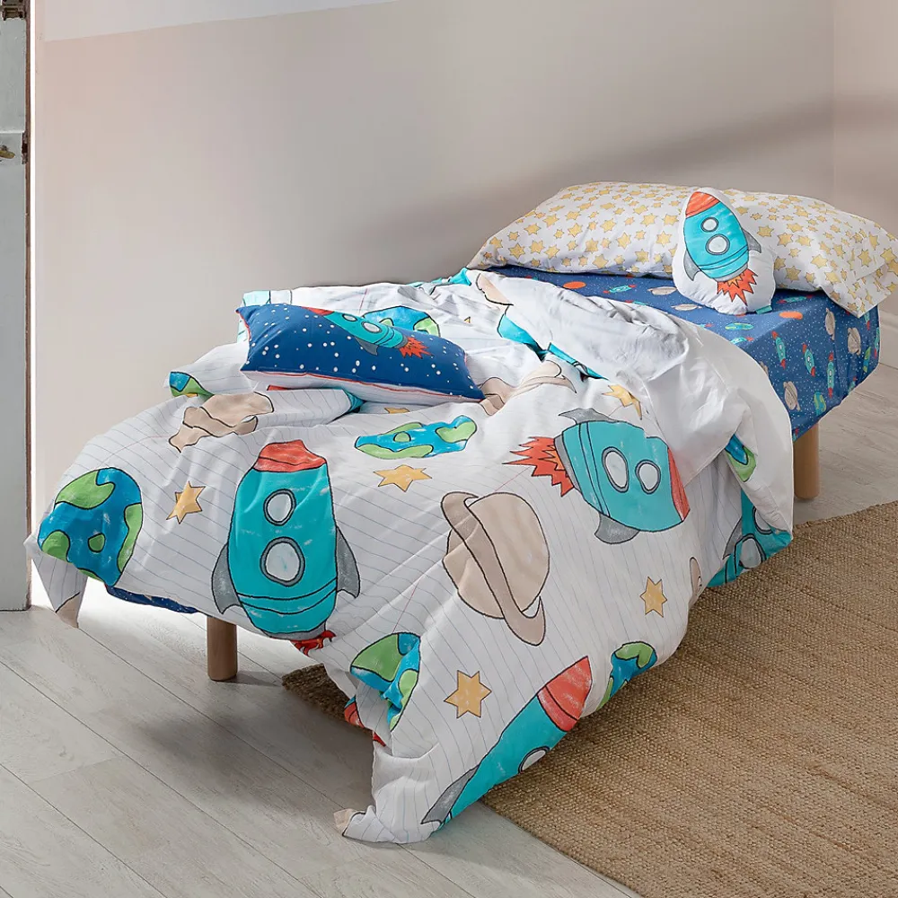 Parure housse de couette 2 pièces Space rocket 100% Coton>Happyfriday Clearance