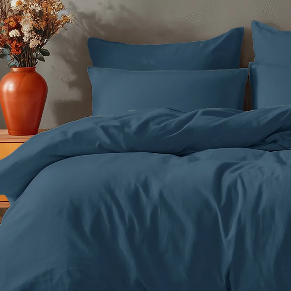 Sensei Maison Parure housse de couette 200x200 cm avec 2 taies 50x70 cm en coton Denim STUDIO* Parure De Lit