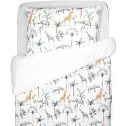 Sevira Kids Parure réversible housse de couette + taie d'oreiller enfant Safari* Parure De Lit