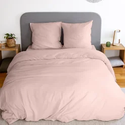 Linnea Parure 240x220 cm MILA polyester micro lavée rose poudré 3 pièces* Parure De Lit