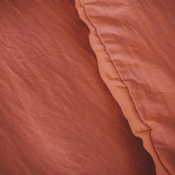 Parure 240x220 cm MILA polyester micro lavée rouge terracotta 3 pièces><noscript><img width=