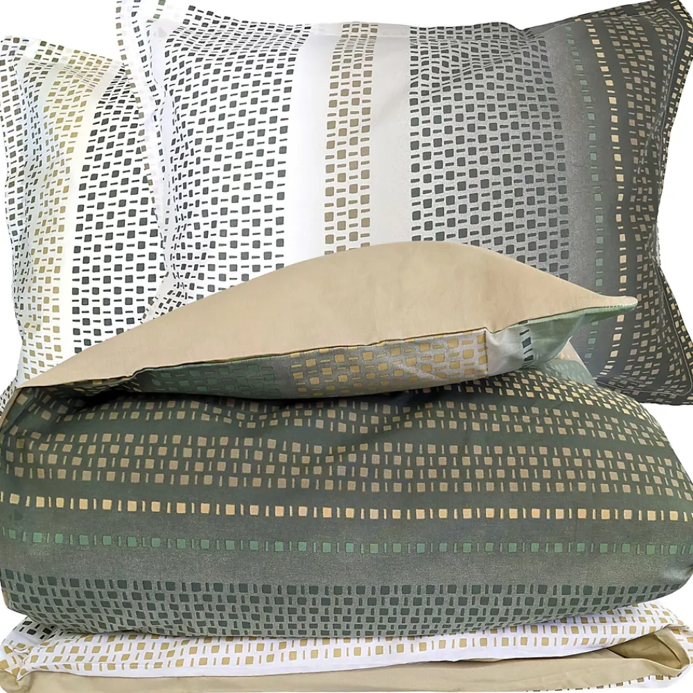 Linnea Parure 280x240 cm 50x70 cm coton NIAGARA vert Kaki 3 pièces* Parure De Lit