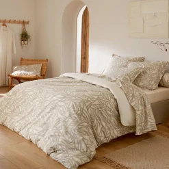 Parure 240x220 cm 65x65 cm coton SERENA Beige écru 3 pièces>Linnea Online