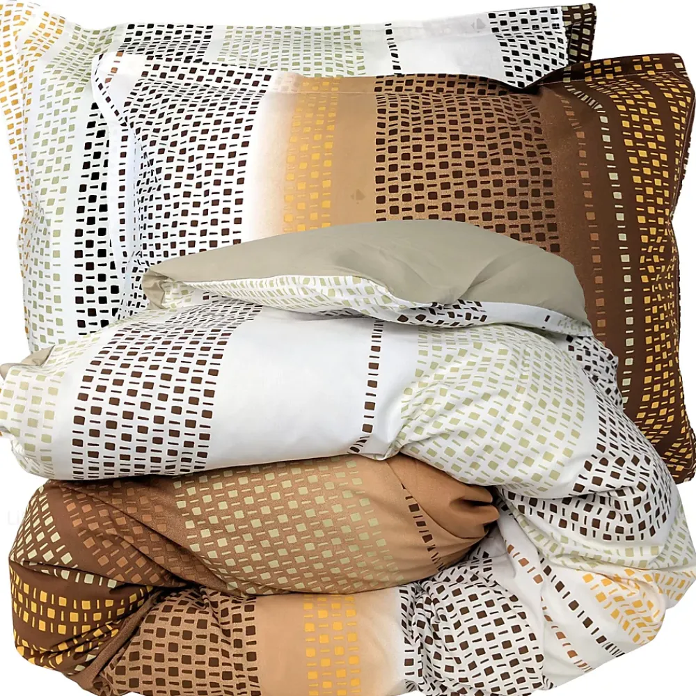 Linnea Parure 140x200 cm 50x70 coton NIAGARA marron Châtaigne 2 pièces* Parure De Lit