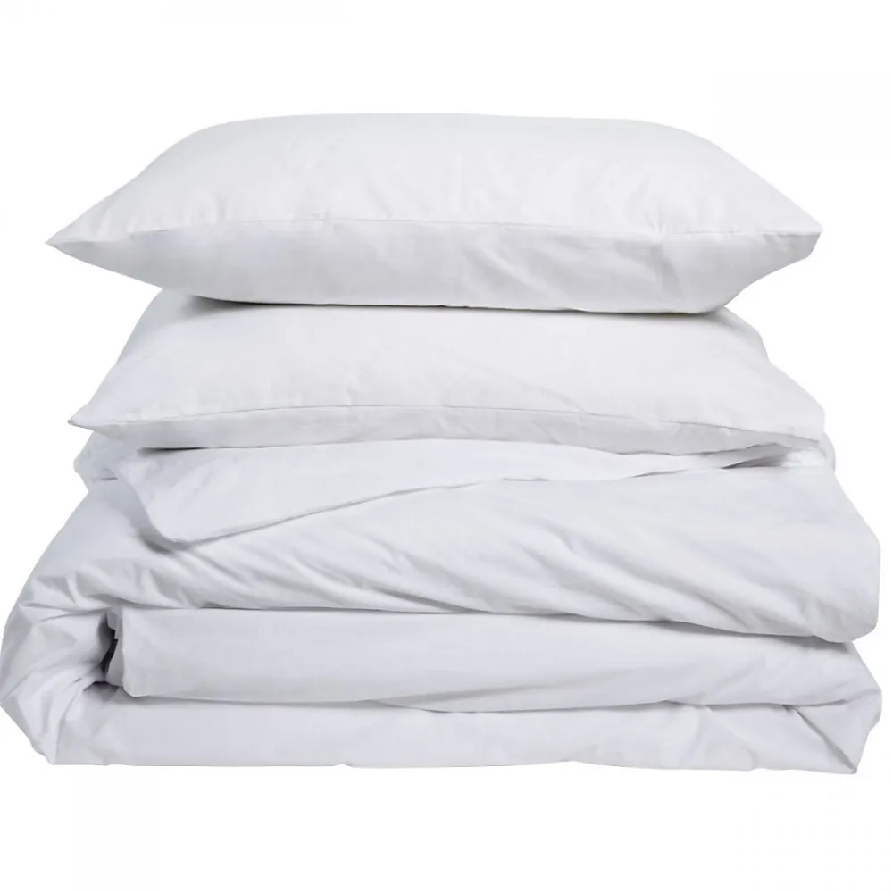 Parure 240x260cm 2 personnes PERCALE - Blanc>Bleu Calin Best