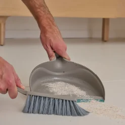 GoodHome Pelle et balayette à poils doux gris l.23cm* Balayette Et Ramasse-Poussière