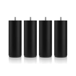 Pied de lit cylindrique en métal Noir Hauteur 20 cm (vendu à l'unité)>Bellecour Outlet