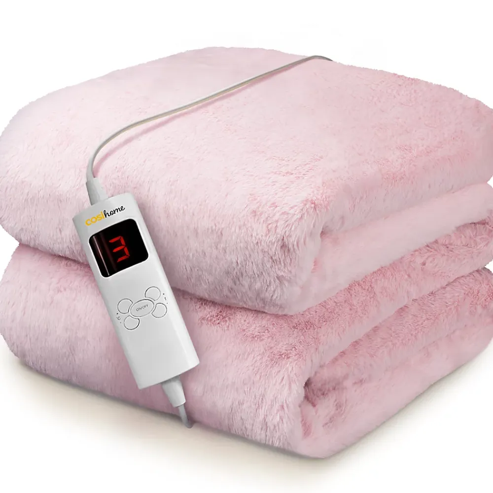 Cosi Home Plaid Chauffant Électrique En Fausse Fourrure De Luxe - Rose* Couverture