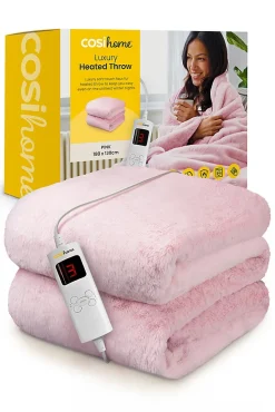 Cosi Home Plaid Chauffant Électrique En Fausse Fourrure De Luxe - Rose* Couverture