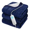 Cosi Home Plaid Chauffant Électrique Double En Polaire & Sherpa - Bleu Marine* Couverture