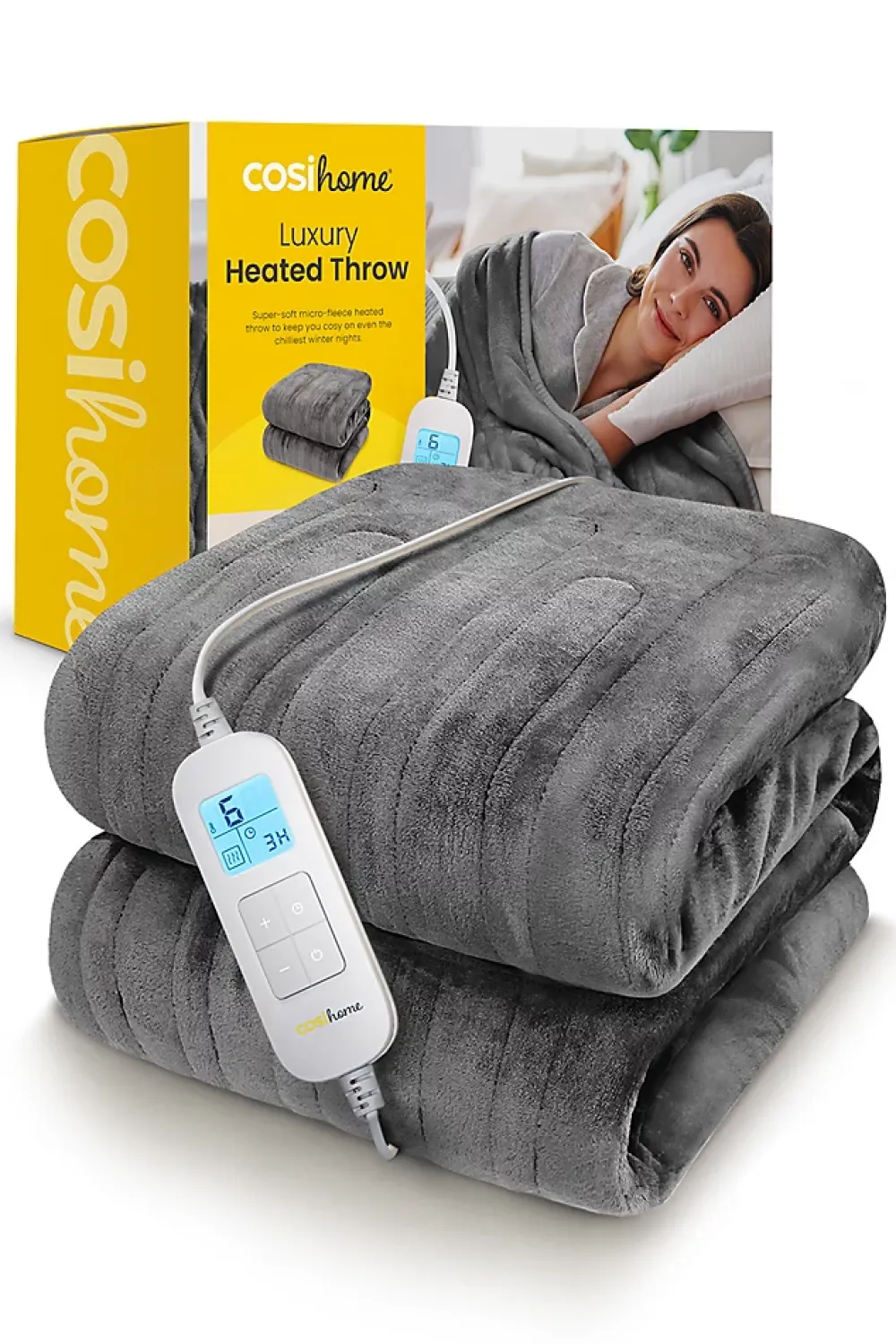 Cosi Home Plaid Chauffant Électrique En Polaire - Gris* Couverture