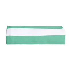 Sacasa Plaid coton vert et blanc avec pompons 180x220cm SLAVIA -* Boutis, Couvre-Lit, Édredon