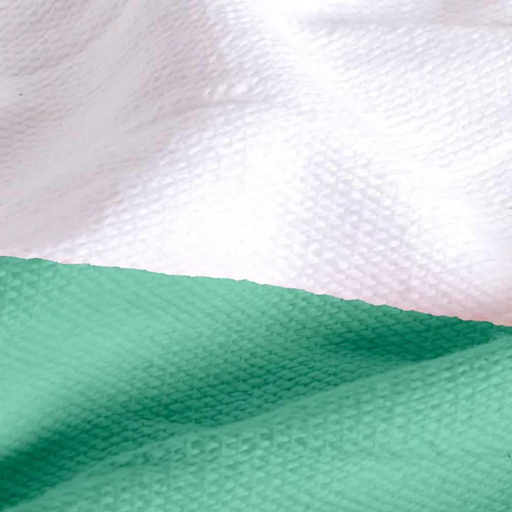 Sacasa Plaid coton vert et blanc avec pompons 180x220cm SLAVIA -* Boutis, Couvre-Lit, Édredon
