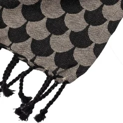 Plaid en coton Noir et gris avec franges DROPALL -><noscript><img width=