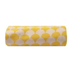 Plaid jaune et blanc avec franges 130x170cm DROP -><noscript><img width=