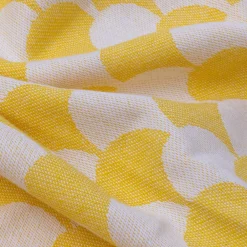 Plaid jaune et blanc avec franges 130x170cm DROP -><noscript><img width=
