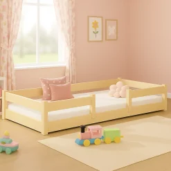 Kobi Plancher lit bas Lila 180x80 cm - bois naturel Montessori*Enfant Lit Enfant