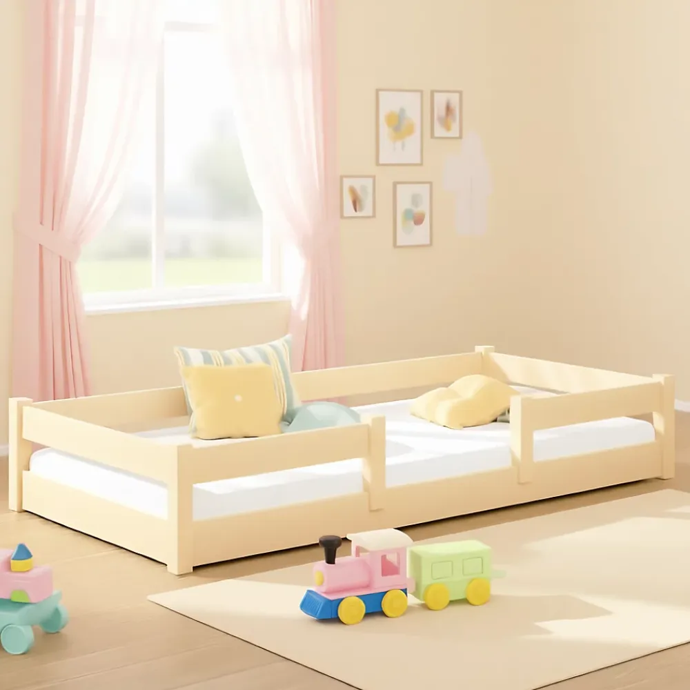 Kobi Plancher lit bas Lila 160x80 cm - Montessori bois naturel*Enfant Lit Enfant