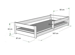 Kobi Plancher lit bas Lila 160x80 cm - Montessori bois naturel*Enfant Lit Enfant