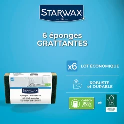 Éponge grattante pour les surfaces peu fragiles, vendue par 6 pièces>Starwax Hot