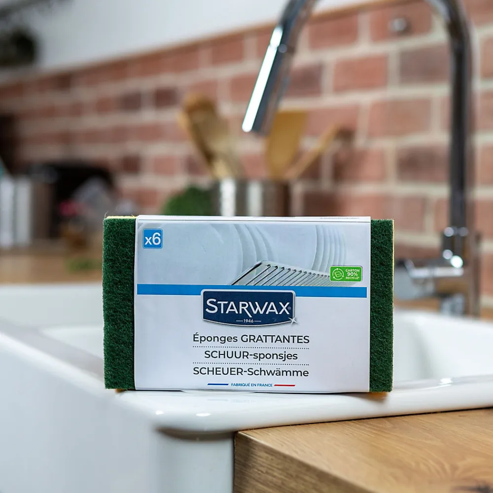 Éponge grattante pour les surfaces peu fragiles, vendue par 6 pièces>Starwax Hot