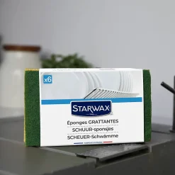 Éponge grattante pour les surfaces peu fragiles, vendue par 6 pièces><noscript><img width=