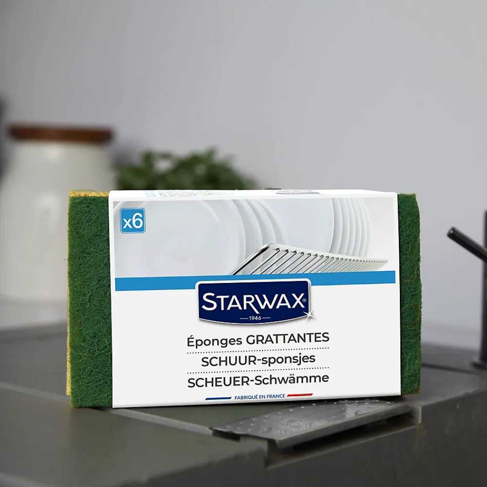 Éponge grattante pour les surfaces peu fragiles, vendue par 6 pièces>Starwax Hot