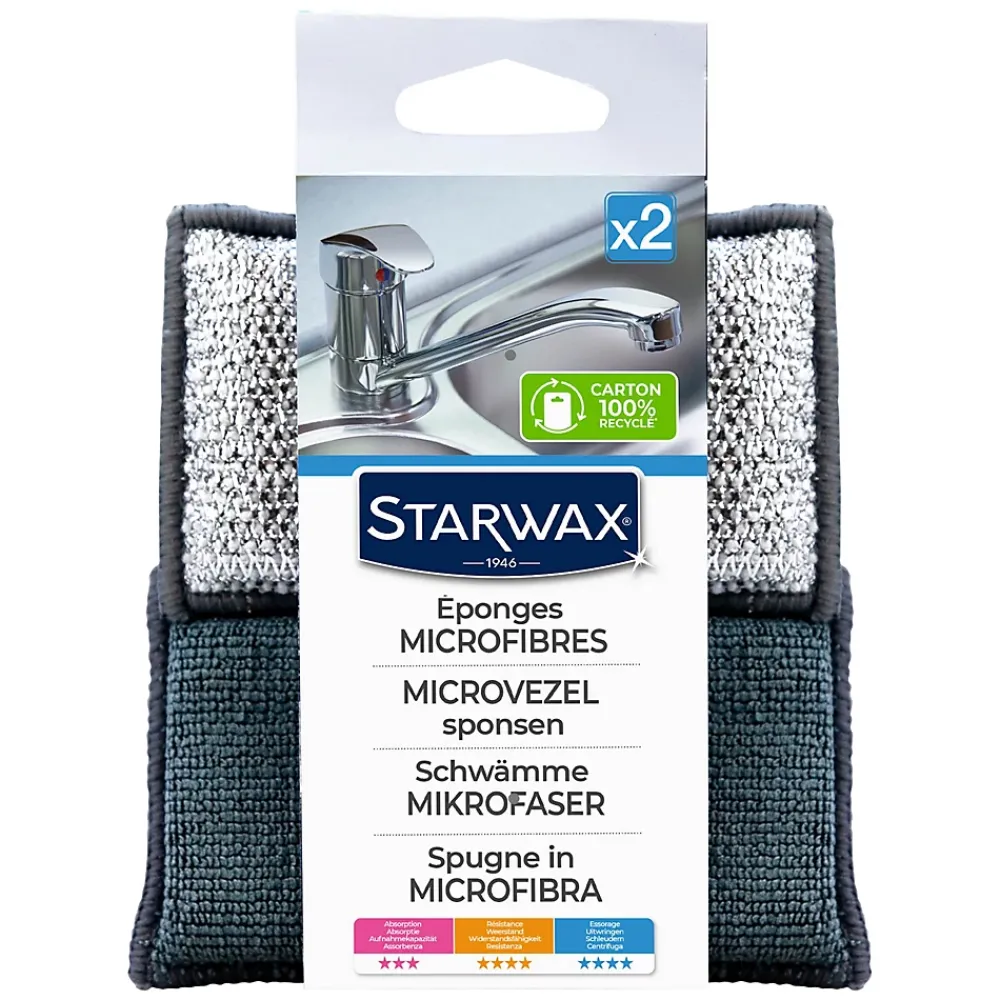 Starwax Éponge microfibres vendue par 2* Eponge