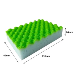Éponge synthétique abrasive L.11 x l.6,5 x 2,4 cm blanc et vert vendue par 3 pièces* Eponge