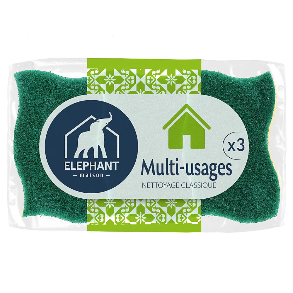 Éponges grattantes multi-usages x3>Elephant New