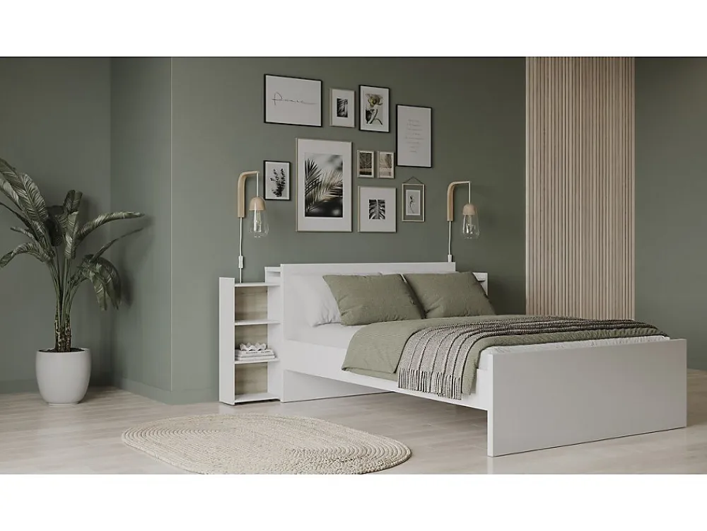 Pont de lit 6 niches " Clyde" Blanc>Habitat Et Jardin New