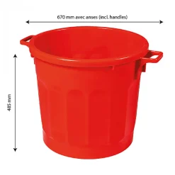 Poubelle ronde tri sélectif 75 L - rouge><noscript><img width=