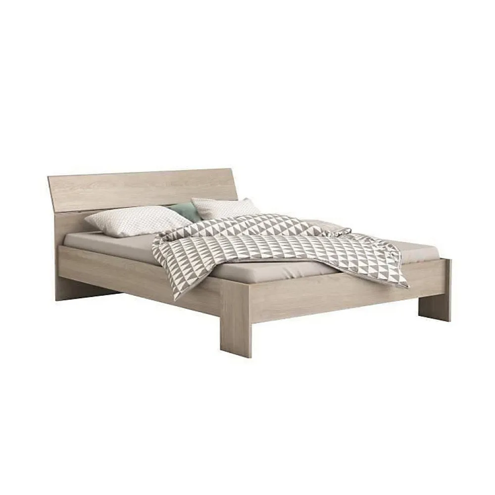 PRICY Lit 140x190/200cm - Decor Chene shannon - L 145 x P 205 x H 79 cm>Demeyere Online