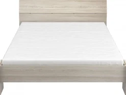 PRICY Lit 140x190/200cm - Decor Chene shannon - L 145 x P 205 x H 79 cm><noscript><img width=