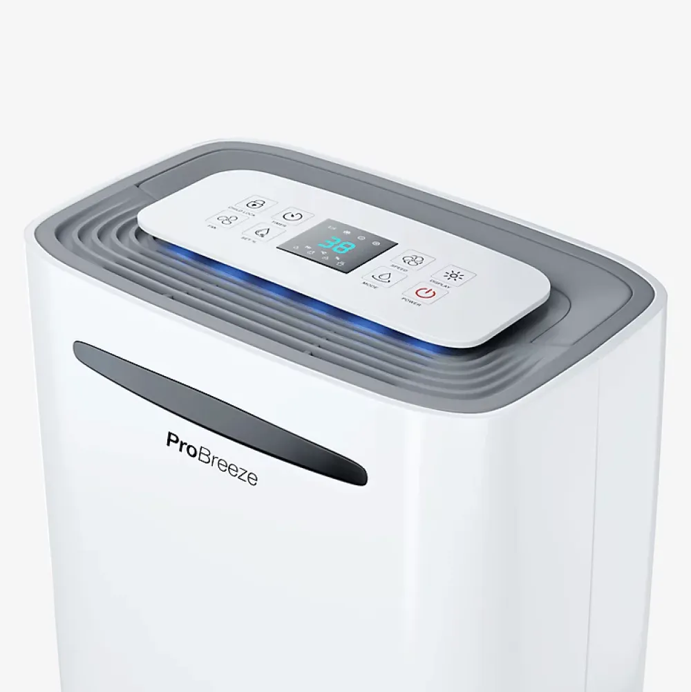 Pro Breeze Déshumidificateur portable 20l pour pièce jusqu'à 30 m², avec 4 modes, drainage continu* Déshumidificateur D'Air