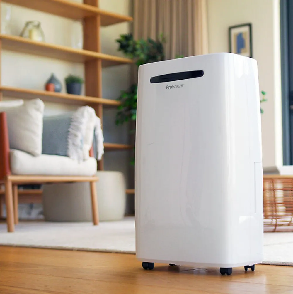 Pro Breeze Déshumidificateur portable 20l pour pièce jusqu'à 30 m², avec 4 modes, drainage continu* Déshumidificateur D'Air