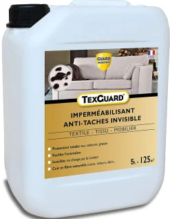 Protection anti taches tissus ou cuir TEXGUARD 5L (+ pulvérisateur offert) jusqu'à 100m²>Guard Industrie Online