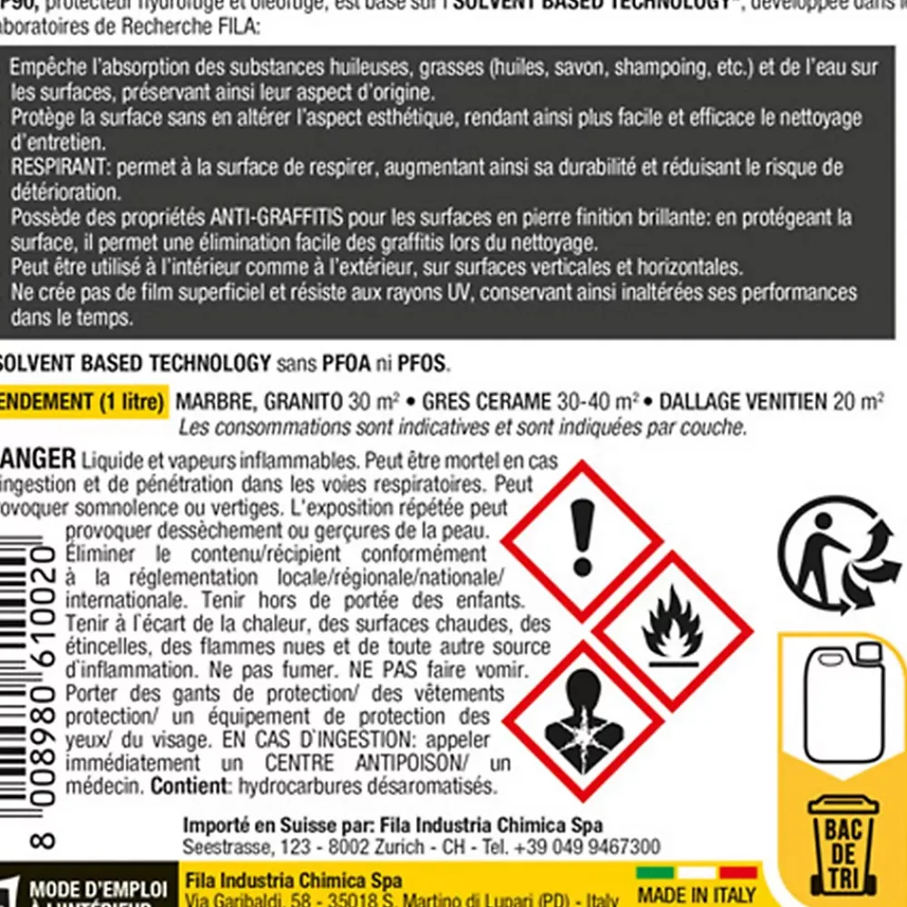 Fila Protection extrême hydrofuge et oléofuge éco-compatible MP90 ECO XTREME - Le bidon de 5 litres* Nettoyant Et Entretien Pour Sol